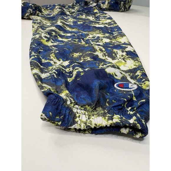Champion Blue Liquid Marble Packable Light Hooded Anorak Men’s S ¼ Zip - Picture 9 of 16